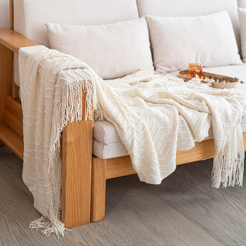 Scandinavian Style Corrugated Knitted Blanket B&B Decorative Blanket Bedside Blanket Sofa Blanket Nap Air-Conditioned Blanket