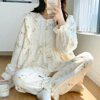 New product entity wholesale pregnant women pajamas autumn and winter air cotton monthly clothing postpartum lactation home clothing manufacturers supply