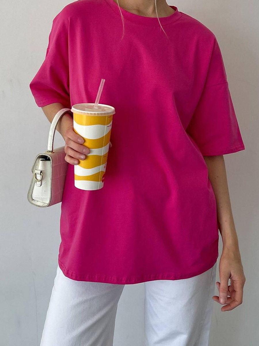 Womens 100 Cotton Solid Color T Shirt Round Neck Short Sleeve Versatile Style Spring Summer Collection Wholesale
