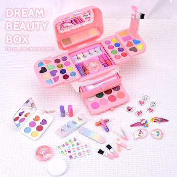Cross Border Children Makeup Nail Polish Lipstick Girls Makeup Toys Boxed Girls Cosmetic Makeup Box Amazon