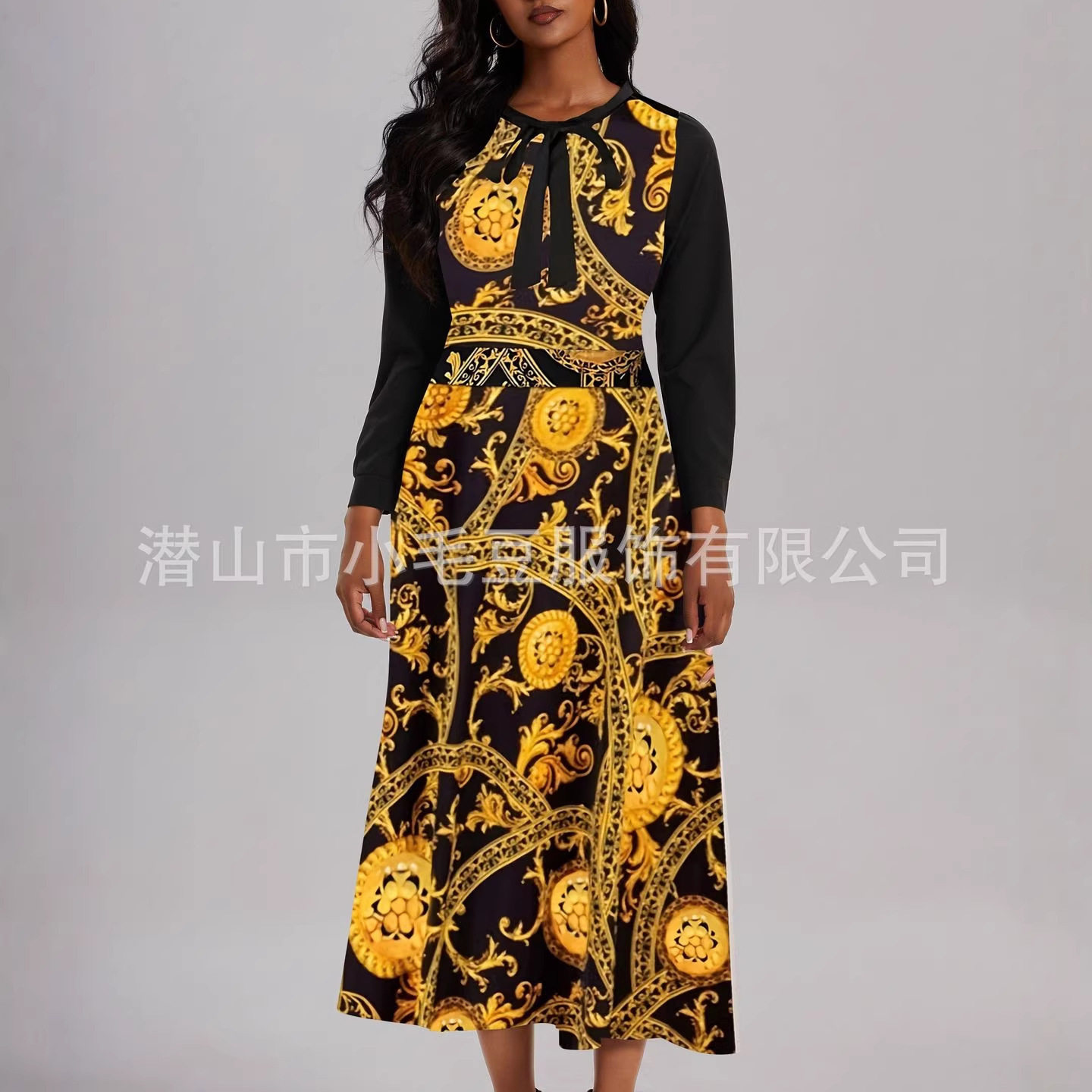 Elegant Floral Print Asymmetrical Dress Fashionable Patchwork Design Perfect for Parties and Special Occasions