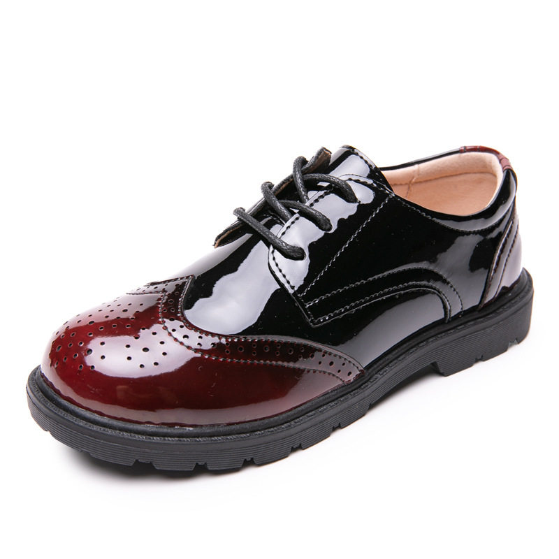 Boys' Leather Shoes 2025 Cross-Border European and American New Style Leather Shoes Children's Black British Style Big and Medium-Sized Children's Student Performance Shoes