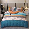 Ins Fresh Cotton Sanding Four-piece Set Simple Striped Thickened Bed Sheet Quilt Cover Cotton Bedding Three-piece Set