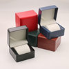 Fashionable Rounded Leather Watch Box Flip-Top Watch Box Gift Box Ready Stock Wholesale Watch Storage Jewelry Packaging Watch Box