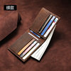 Cross-border supply of crazy horse leather men's short wallet retro leather multi-functional long wallet card bag factory hot sale