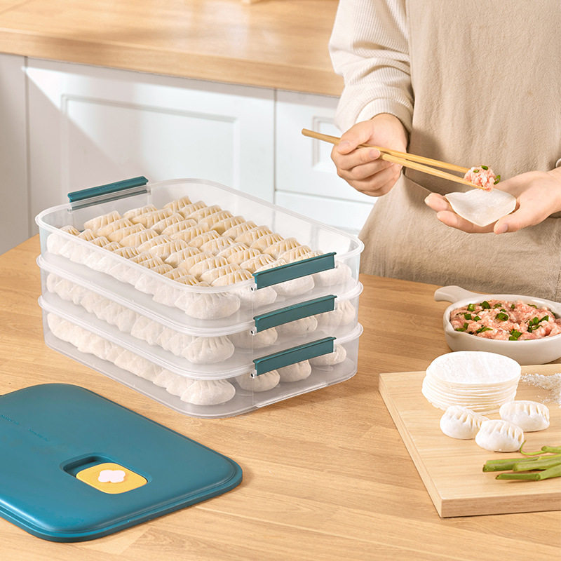 Dumpling Box Food Grade Freezing Special Food Preservation Box Dumpling Wonton Quick-Frozen Household Kitchen Refrigerator Storage P