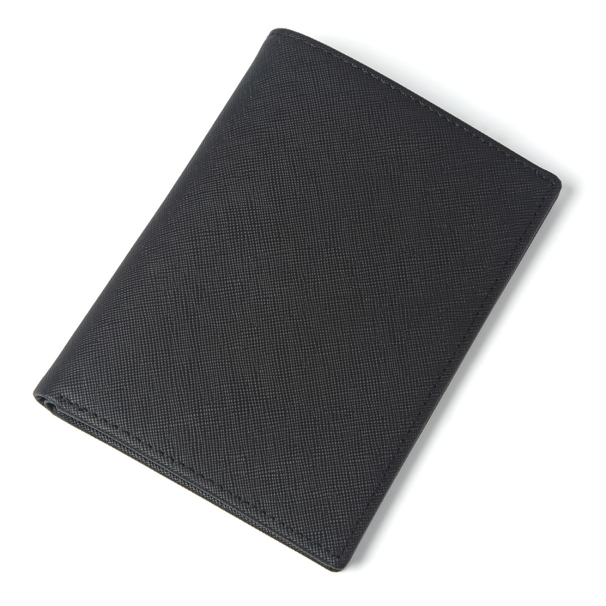 Ví passport da thật phong cách cổ điển nhiều khe thẻ chống trộm RFID kèm ngăn đựng tiền lẻ — Đen (da Nappa), Màu đen (mẫu chữ thập), Nâu đậm (da ngựa điên)