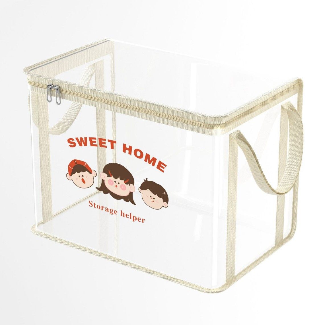 New Cartoon Storage Box Thickened PVC Waterproof and Dustproof Textbook Storage Bag Foldable Large Portable Storage Box