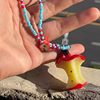 Summer Dopamine Apple Core Beaded Color Necklace Women's 2025 Spring and Summer New Sweet Cool Hot Girl Easiest for Match Clavicle Chain