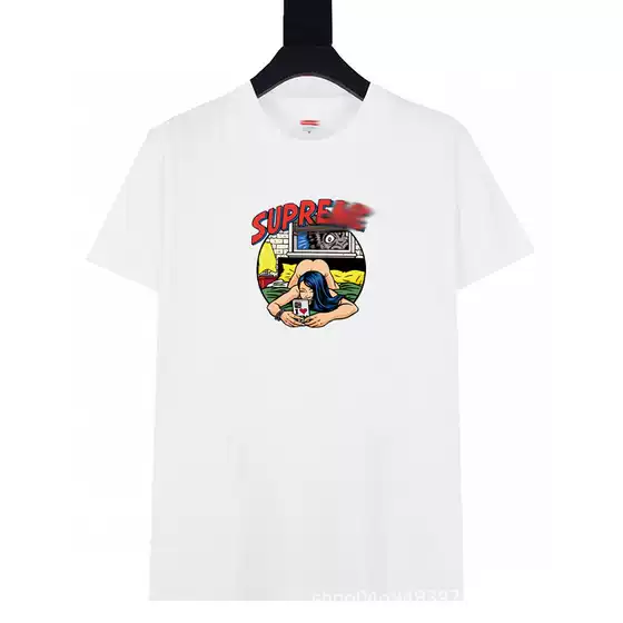 Supreme Letter Printed Box Logo Tee for Women Men O-Neck Short Sleeve Unisex Casual Oversized T-Shirt