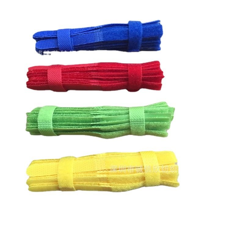 Yellow back-to-back tie telecom chassis tie hook and loop tie 10*100MM long in stock wholesale