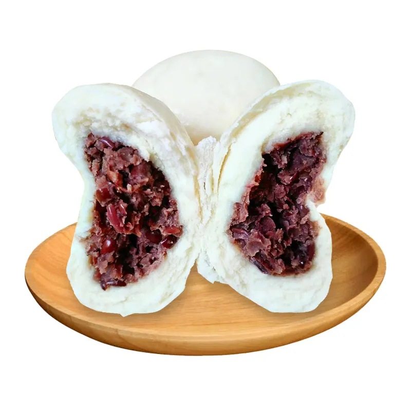 Old-Fashioned Red Bean Paste Buns, Shandong Handmade Pea Buns, Nutritious Breakfast, Red Bean Paste Pastry, Cooked Steamed Buns, Individually Packaged