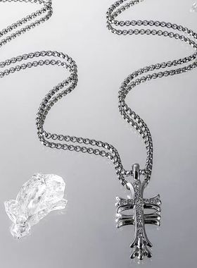 教会十字架毛衣链项链高级配饰