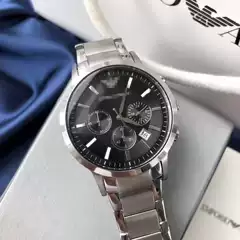 Ama Six-Hand Three-Eye Chronograph Multifunctional Men's Watch with Steel Strap and Leather Strap, Casual and Fashionable