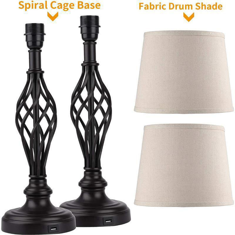 Cross-border USB Rechargeable Table Lamp for Bedroom American Country Retro Iron Nightlight for Hotel Room Bedside Lamp