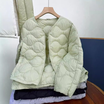 90% Goose down Jacket Women's Lightweight New Scarf Style 2025 Winter White Goose down Pinghu Origin Wholesale Dropshipping