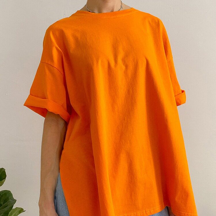 Womens Loose Fit Cotton Short Sleeve T Shirt Comfortable Round Neck Solid Color Summer Style Wholesale Available
