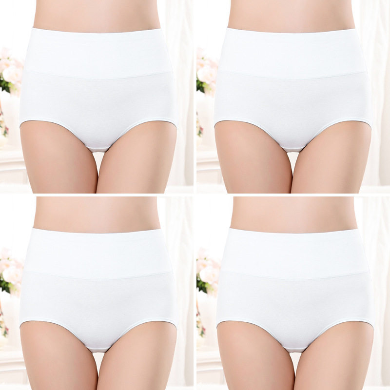 欧码纯棉女士内裤高腰收腹提臀内裤亚马逊爆款大码三角裤代包装