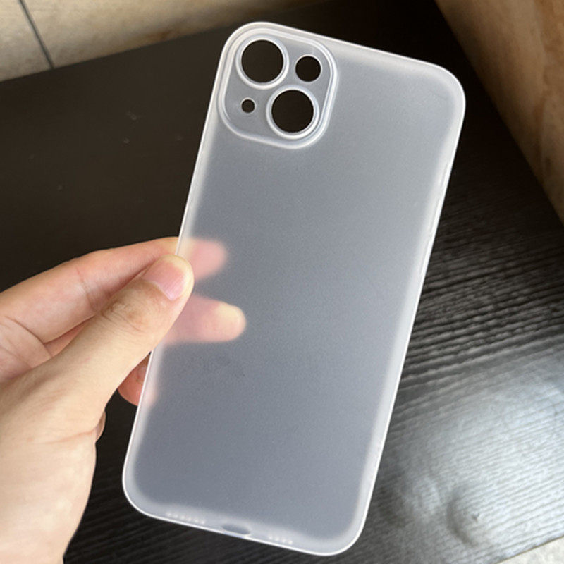 Apple 14 Transparent Mobile Phone Case Iphone14Plus Pure Color All-Inclusive Pp Hard Shell Suitable for Spot Wholesale Anti-Fall