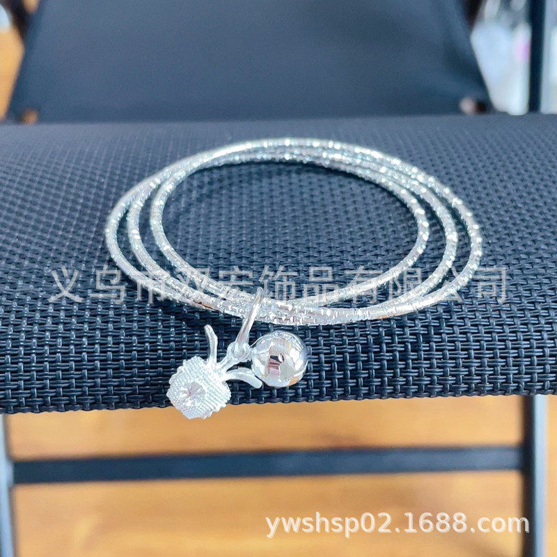 三圈女生手镯 苹果时尚满天星女式手镯 创意女士生日礼品手链批发