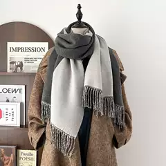 2026 Autumn and Winter New Wool Blend Scarf for Women, European and American Style, Light Luxury, High-End Feel, Warm, Windproof, Thickened Shawl