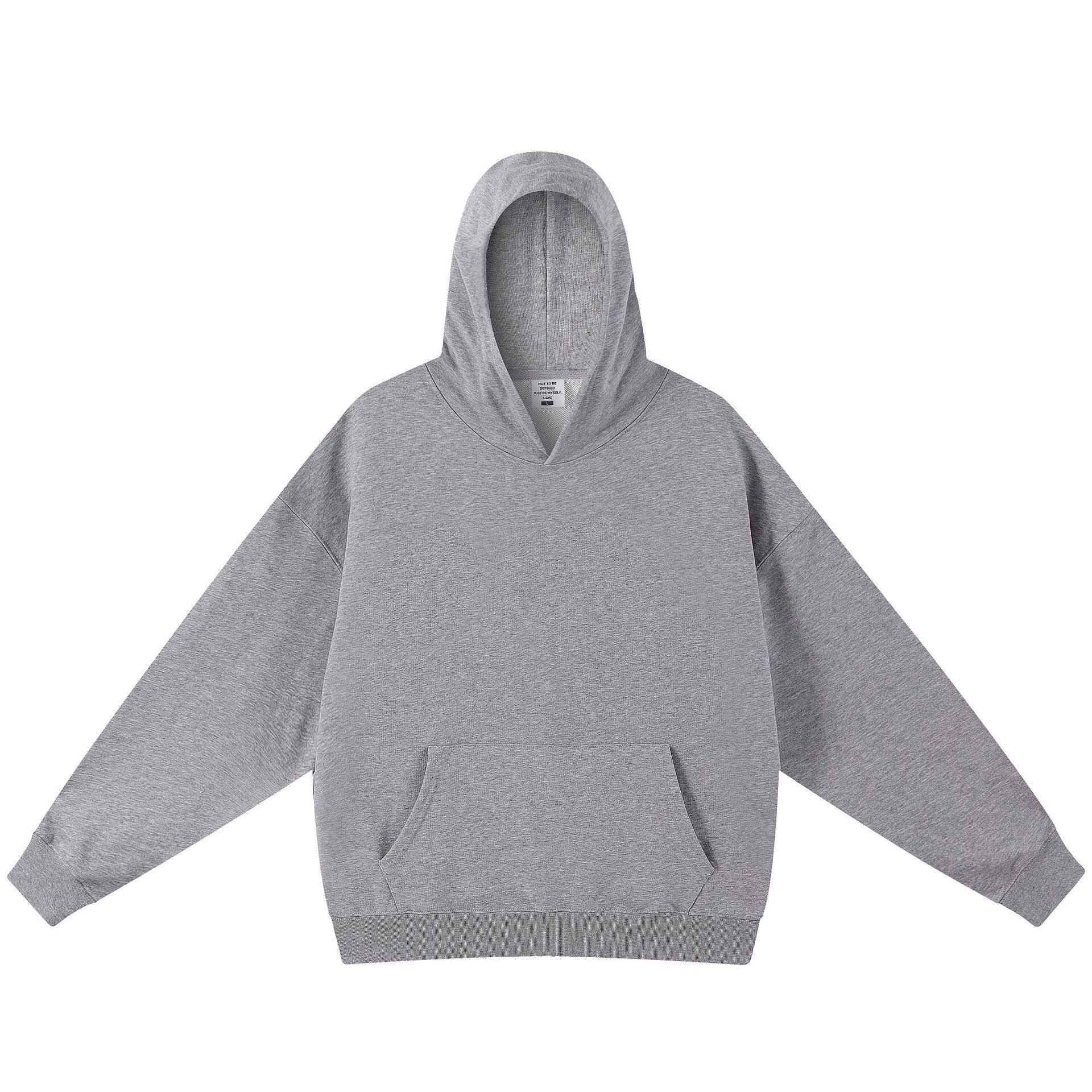 潮牌重磅大毛圈420G纯色连帽卫衣男美式复古宽松休闲简约卫裤上衣