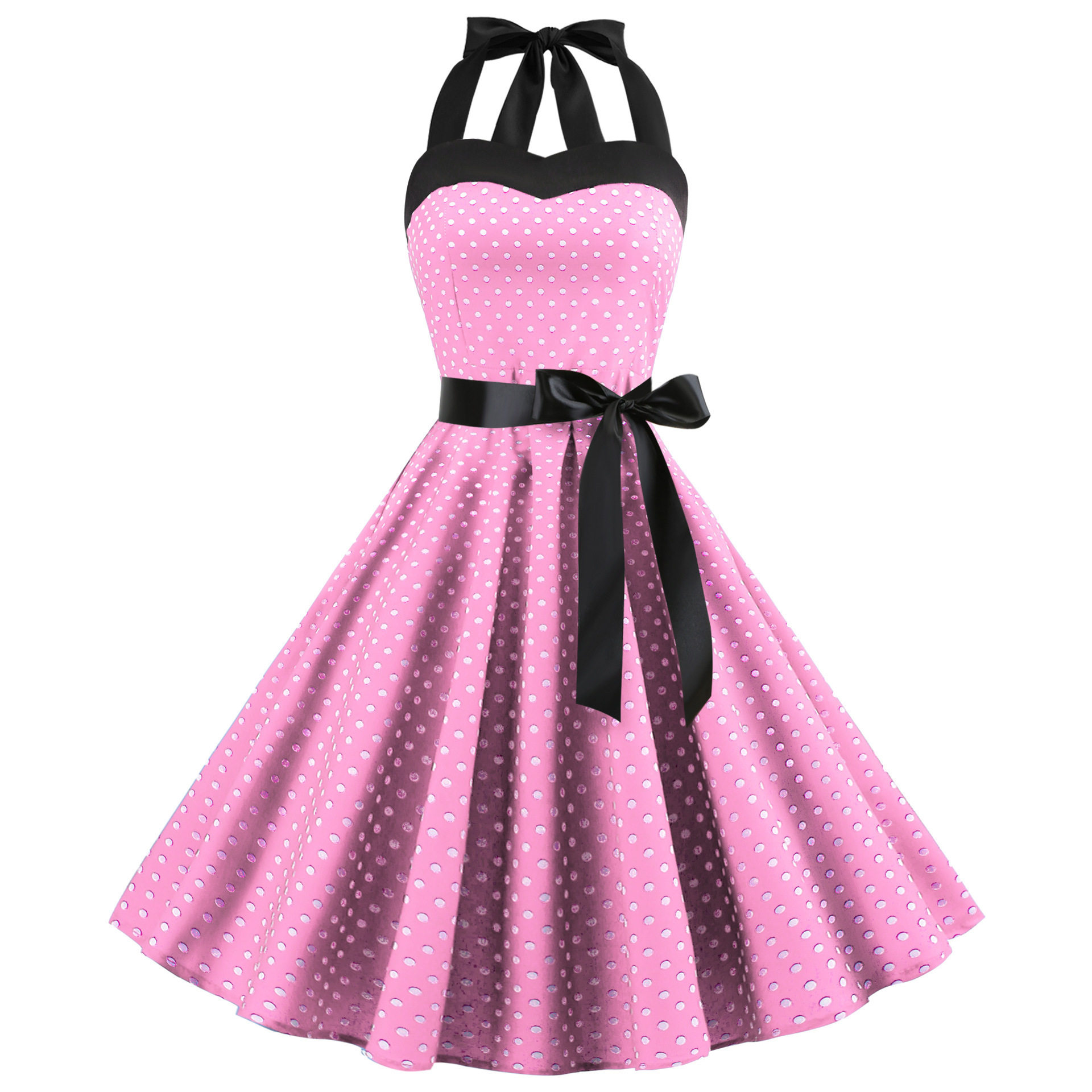 Polka Dot Maxi Dress Strapless Fitted Waist Vintage Style Perfect for Parties and Events Wholesale Available