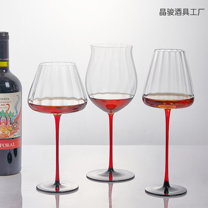 European High-End Red-Footed Glass Red Wine Glass High-End Set Household Goblet Wine Glass Factory Direct Sale