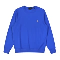 Crew neck, cyan blue with gold logo