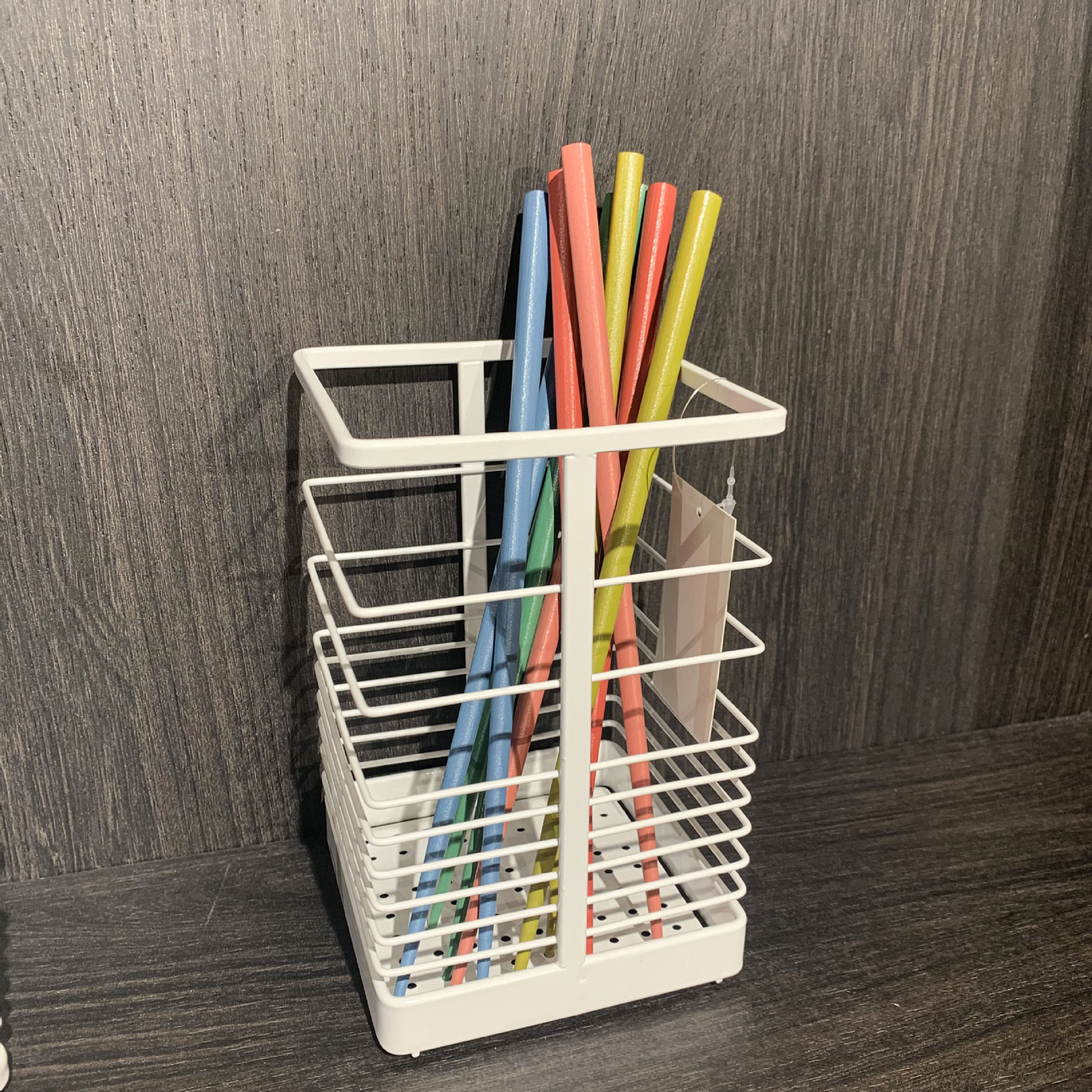 Japanese-Style Minimalist Iron Spray-Painted Chopstick Holder Kitchen Utensil Storage Rack No-Drill Chopstick Cage