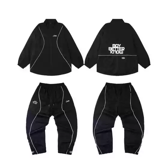 American Corteiz Alcatraz Letter Pants Printed Round Neck Sweatshirt Men's and Women's Loose Casual Pants Suit Trendy