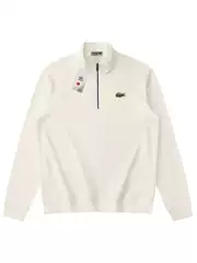 Cross-Border Supply Autumn and Winter Men's and Women's Same Style Embroidered Same Color Logo Half-Zip Stand-Up Collar Terry Loose Sweatshirt