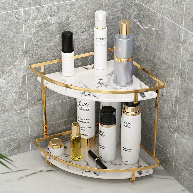 Cosmetics Desktop Storage Rack Accessible Luxury Bathroom Storage Box Multi-layer Dressing Table Storage Rack Free of Installation