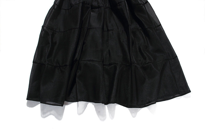 Áo croptop nữ tay raglan cổ chữ V kết hợp chân váy chữ A midi cạp cao — Trắng, Đen chi tiết 16