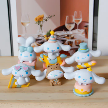 Sanrio Big Ear Dog Party Yugui Dog Blind Box Hand-made Cake Ornaments Cartoon Doll Machine Gashapon Wholesale