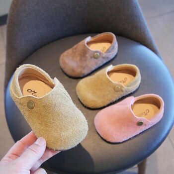 Baby Girl Birkenstock Shoes Baby Soft Sole Toddler Shoes One Year Old Girls Flats Autum New Children's Casual Shoes