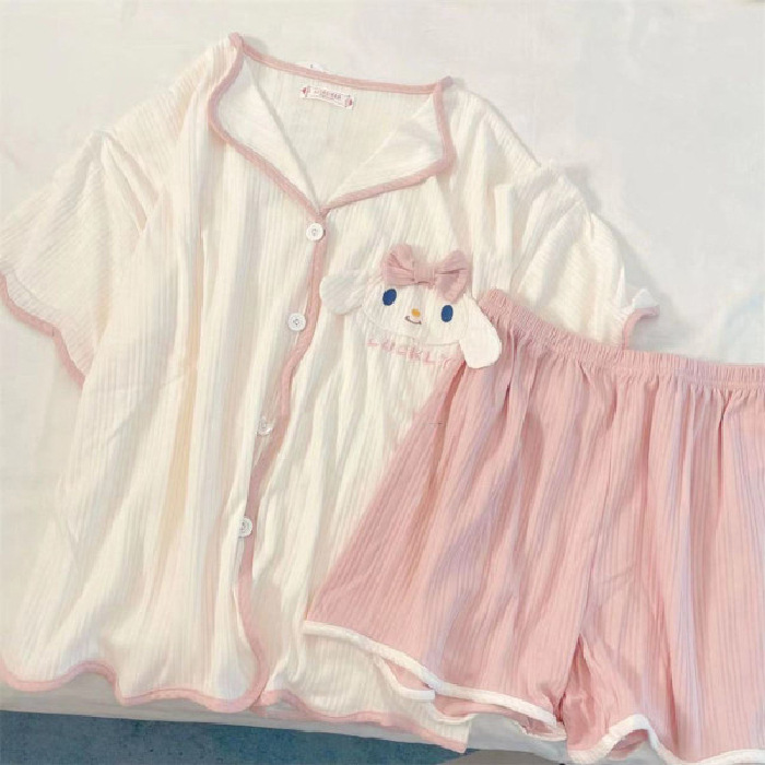 cross-border pajamas women's summer short-sleeved shorts cin...