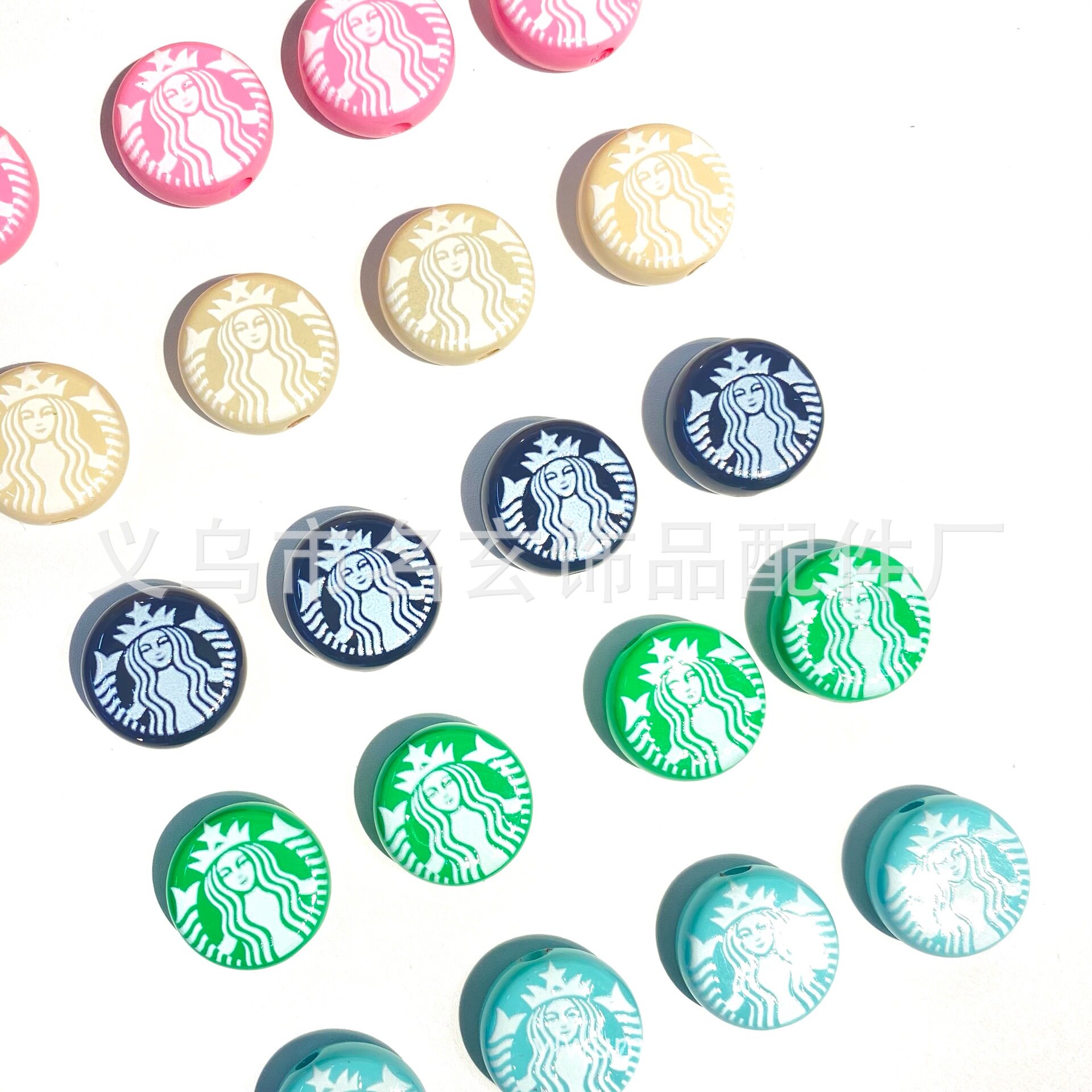 Acrylic paint printing Starbucks milk piece beaded loose beads Starbucks milk piece beaded pen car hanging mobile phone chain accessories
