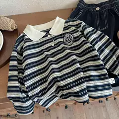 Boys' Long-Sleeved Polo Shirt 2026 Bugarang Autumn New Style Kidsren's Korean Style Casual Sweatshirt Baby Loose Top