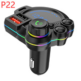 Трансграничный автомобильный Bluetooth-плеер P22 MP3 для громкой связи новый автомобильный FM-передатчик QC3.0 + PD20W с двойной быстрой зарядкой