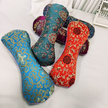 Triangular Pillow for Home and Dormitory Use, Electric Heating, Coarse Cloth Velvet, Bone Support Cervical Pillowcase, Can Be Filled with Mugwort and Buckwheat