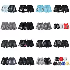 Cross-Border American Fashion Brand Hellstar Hellstar Washed and Distressed High-Quality Casual Shorts for Men and Women Ius