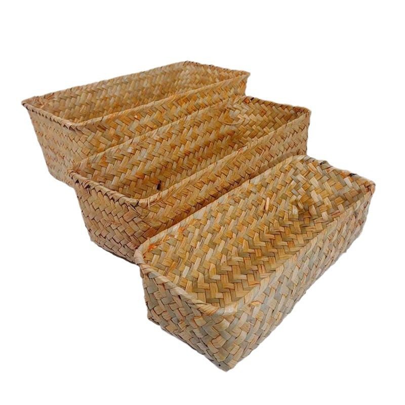 Factory Direct straw storage box sundries storage basket woven storage basket non-rattan wicker crafts wholesale