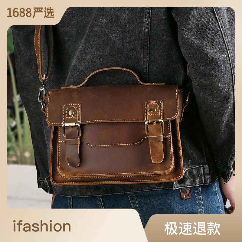 (Mới) Mã A4388 Giá 1440K: Túi Đeo Vai Nam Gutdun Phục Cổ Cổ Điển Túi Xách Ví Nam Chất Liệu Da Bò G04 Sản Phẩm Mới, (Miễn Phí Vận Chuyển Toàn Quốc).