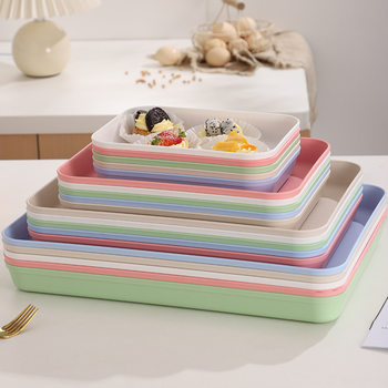 Source Factory Deepened Nordic Tray Tea Tray Plastic Household Rectangular Living Room Barbecue Tray Coffee Shop Restaurant Tray