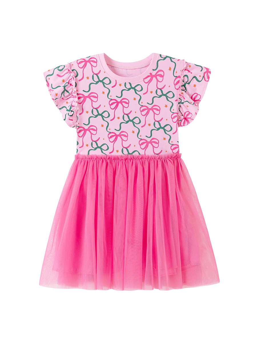 Vendita all'ingrosso abito bambini, abito bambine mesh stile estivo