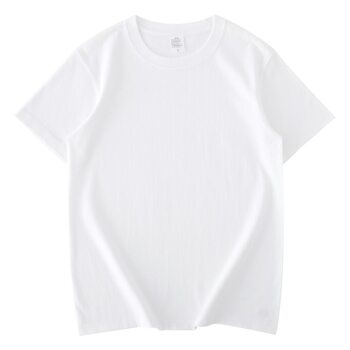 Export Japan 260g American heavy cotton round neck bottoming T-shirt white short sleeve T-shirt men's and women's wide pine summer leisure