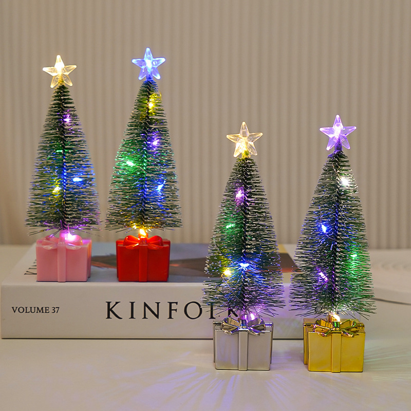 Christmas led colorful luminous Christmas tree night light Christmas party decoration atmosphere light small ornaments