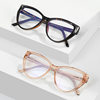 Tr90 Insert-Type Cat-Eye Anti-Blue Light Eyeglass Frames with Spring Temples, Plain Lenses, Cross-Border Trendy Eyeglass Frames
