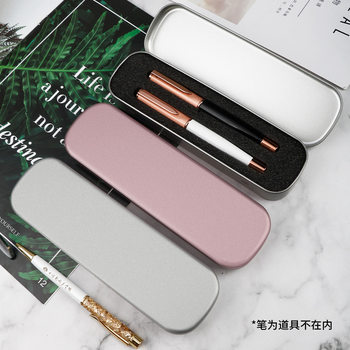 Spot large stationery box tinplate box iron box packaging metal pen box Brass pen box Square gift box